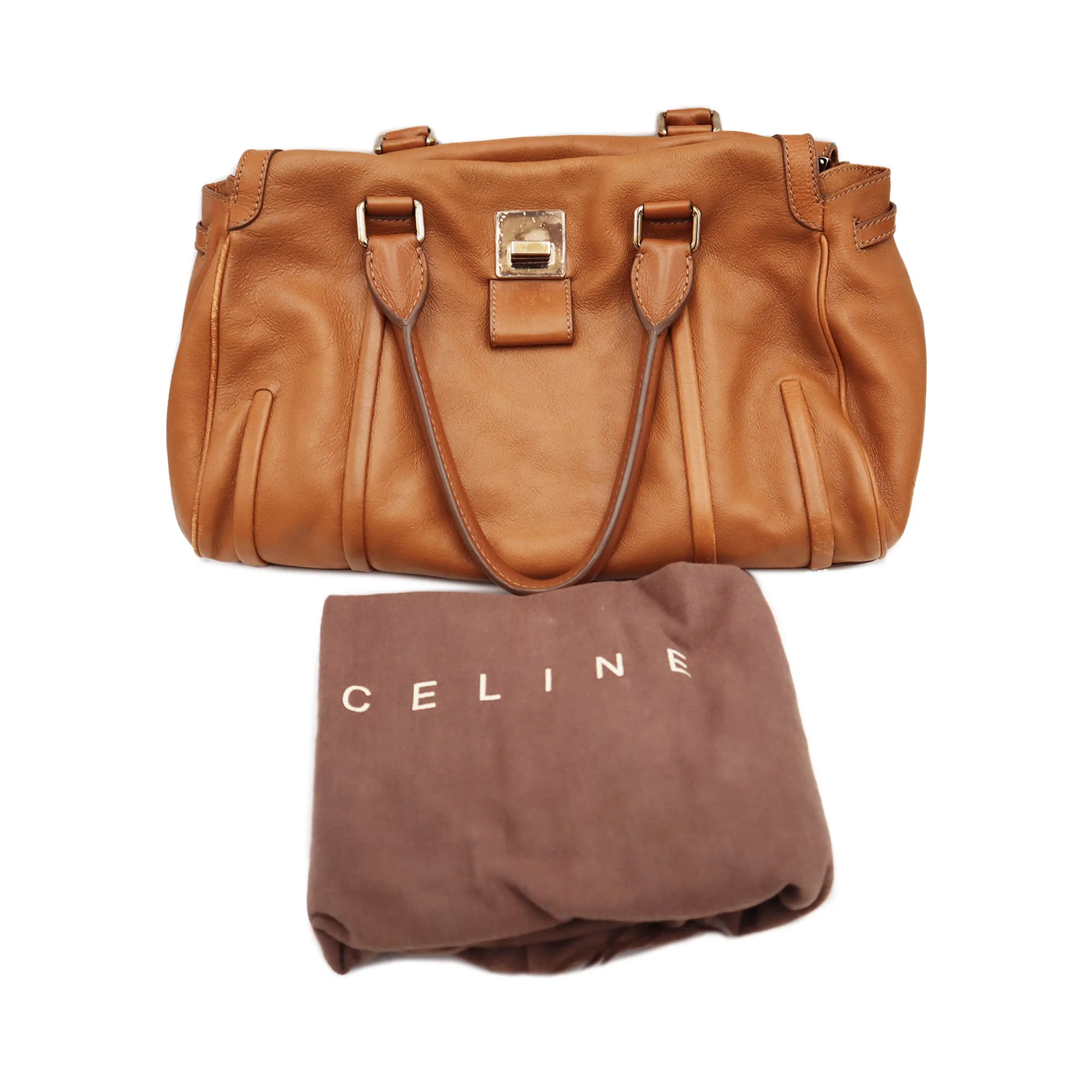 Celine Leather Turnlock Flap Shoulder Bag