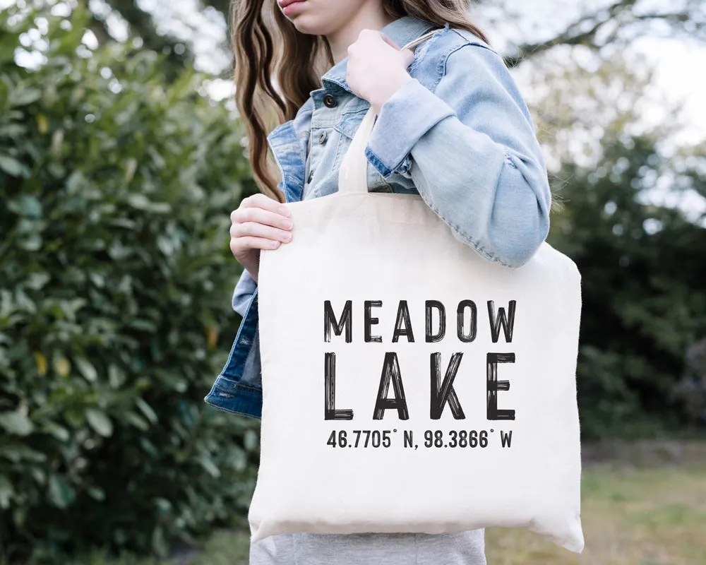 Custom Lake Location Tote Bag