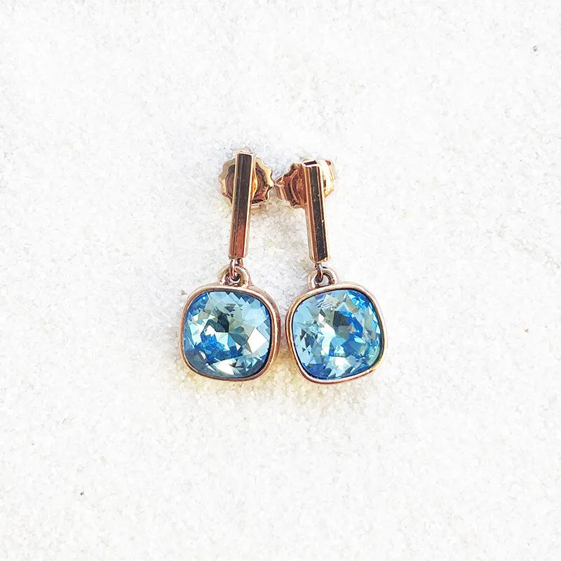 Floe Blue Swarovski Drop Earrings
