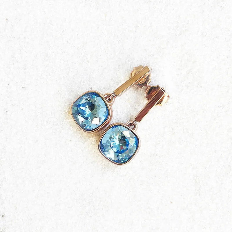 Floe Blue Swarovski Drop Earrings