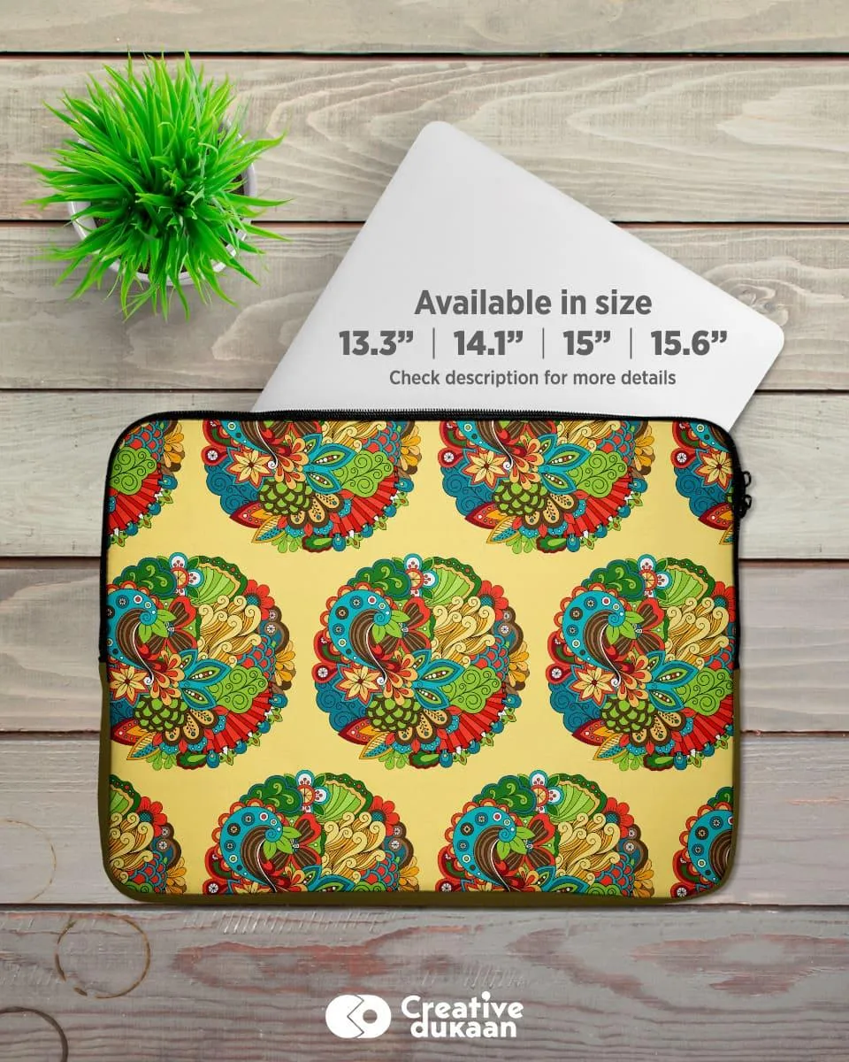 Floral Laptop Sleeve With Florid Design