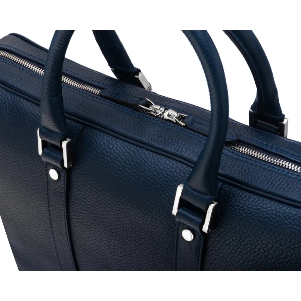 Gainsborough Leather 15" Laptop Bag - Navy