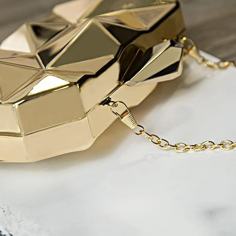 Gold Geometric Evening Clutch for wedding/parties