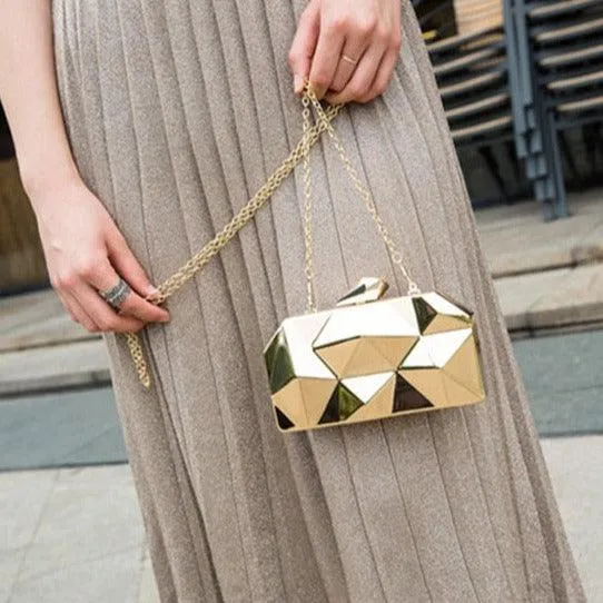 Gold Geometric Evening Clutch for wedding/parties