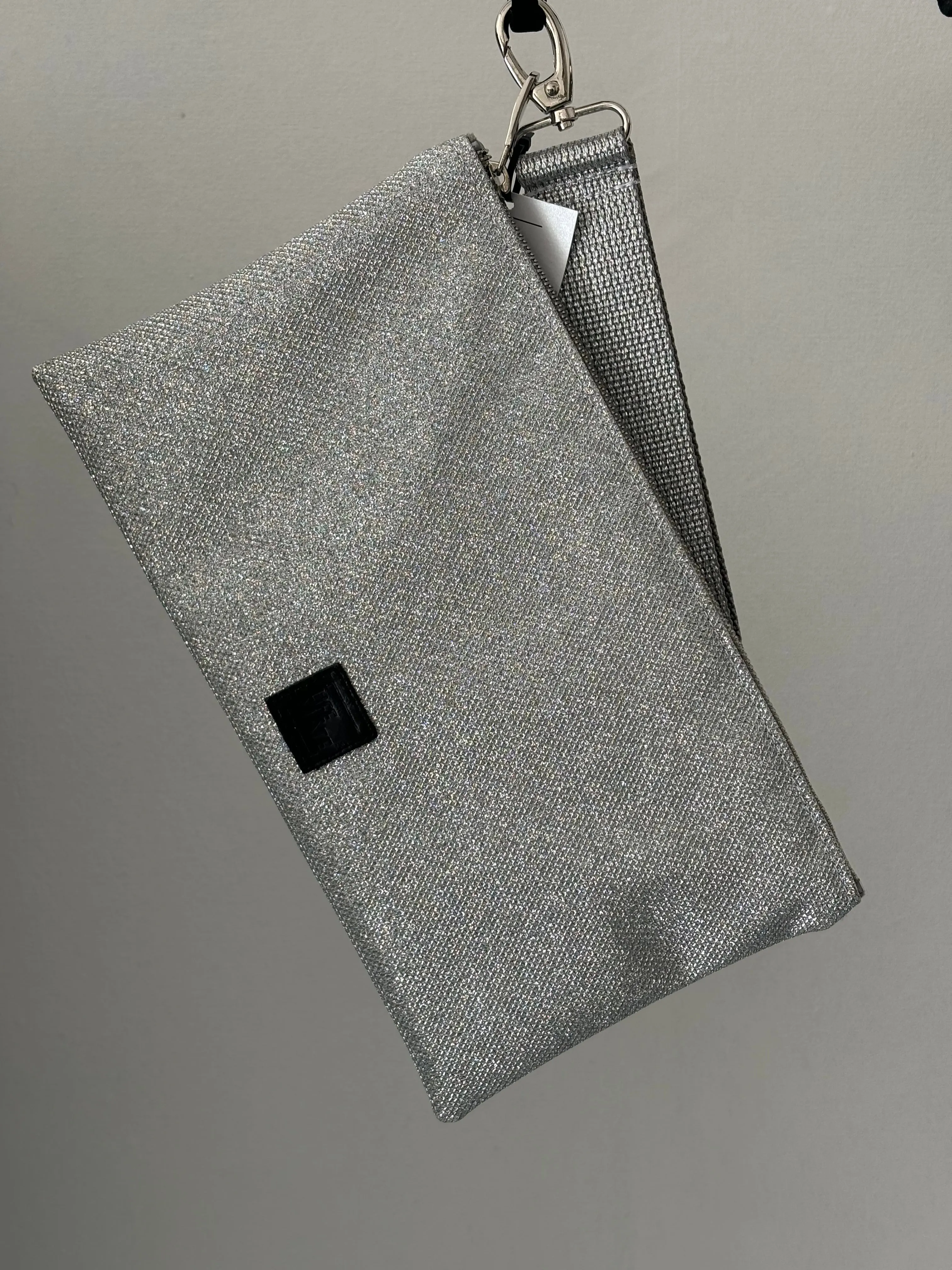 Medium Net glitter clutch bag