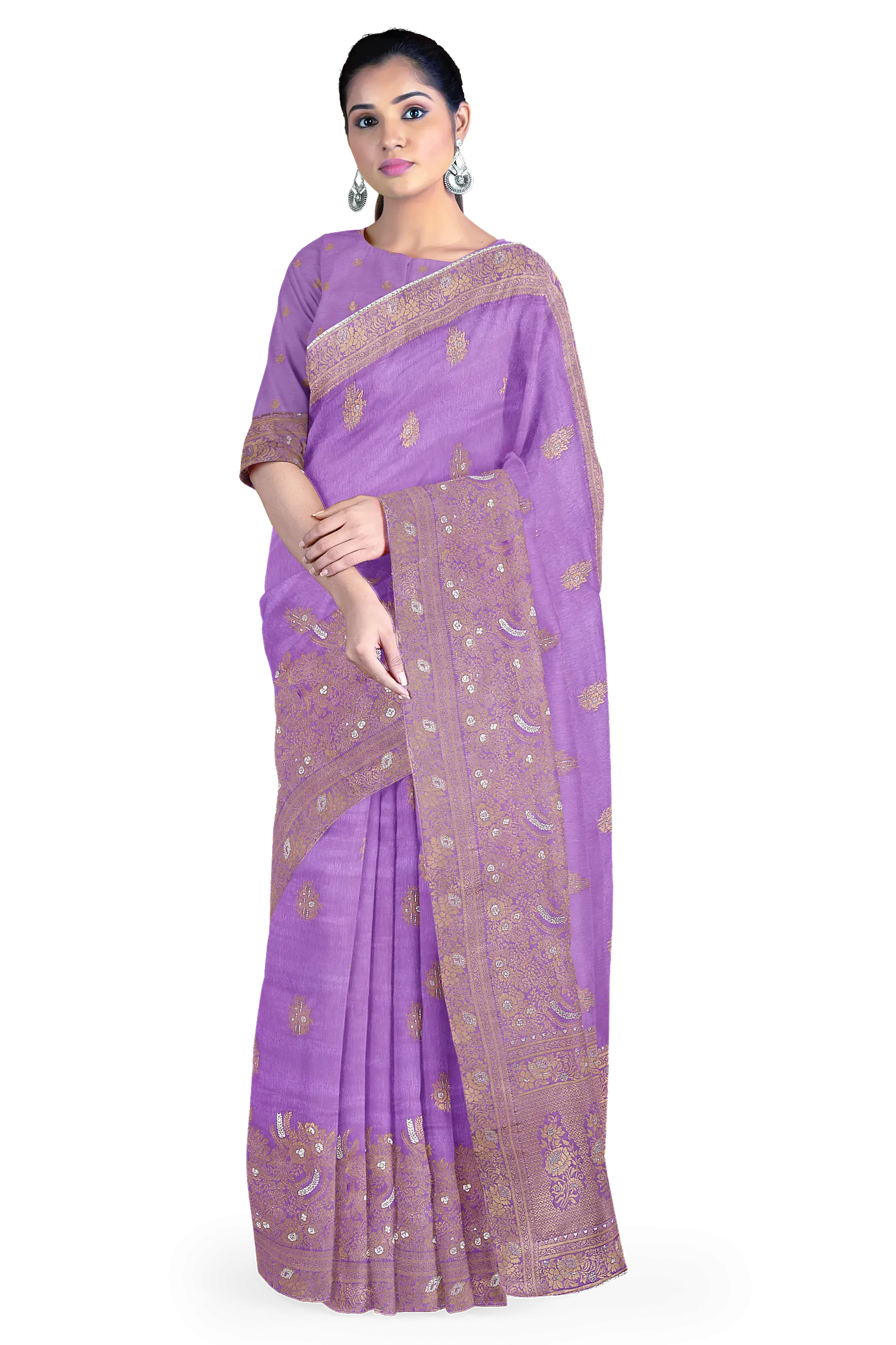 Purple Color Traditional Banarasi silk beautiful saree